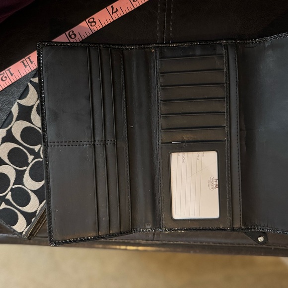 Coach Black and White Wallet with Checkbook Cover - Picture 3 of 5